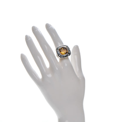 John Hardy Sterling Silver Citrine Square Kali Ring 48.5 4.75 2 of 5