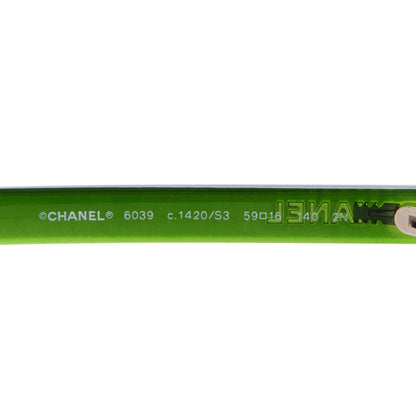 Chanel Cat Eye Chain Sunglasses 6039 Green 6 of 6