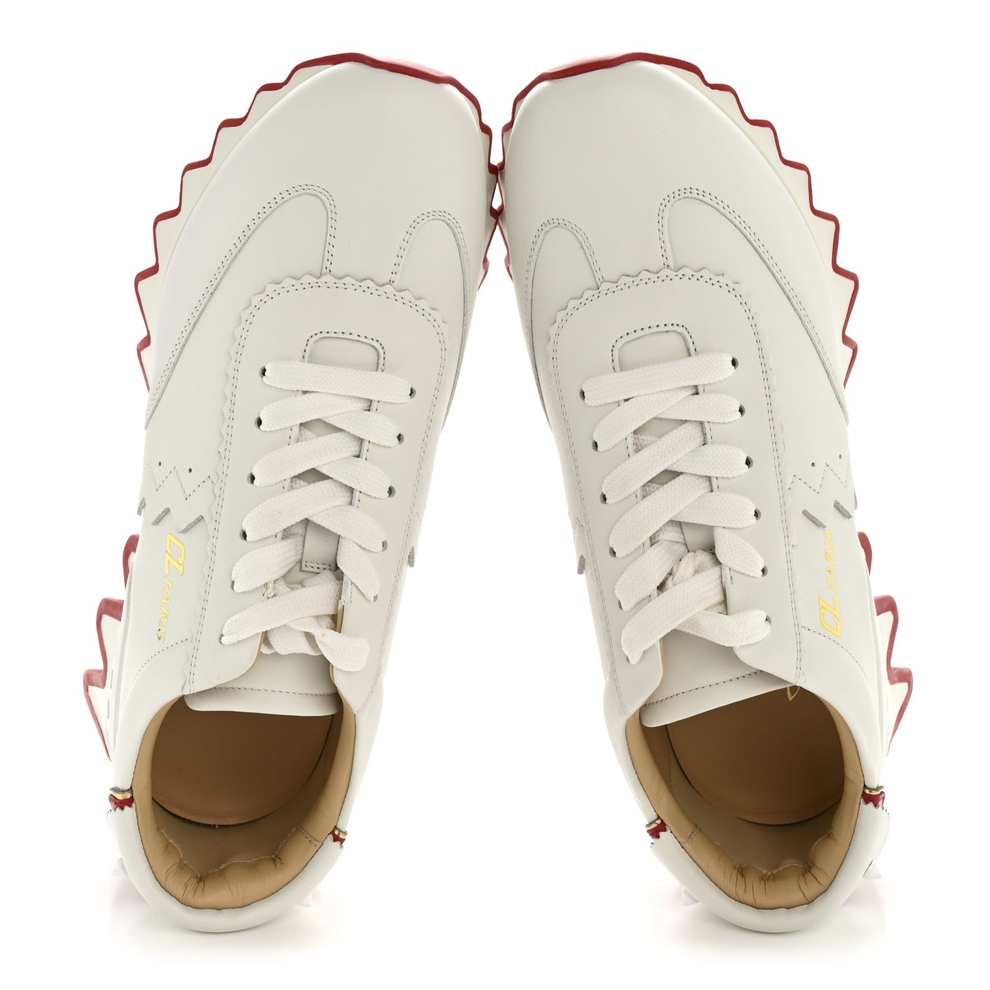 Calfskin Neoprene Womens Loubishark Sneakers 40.5 White