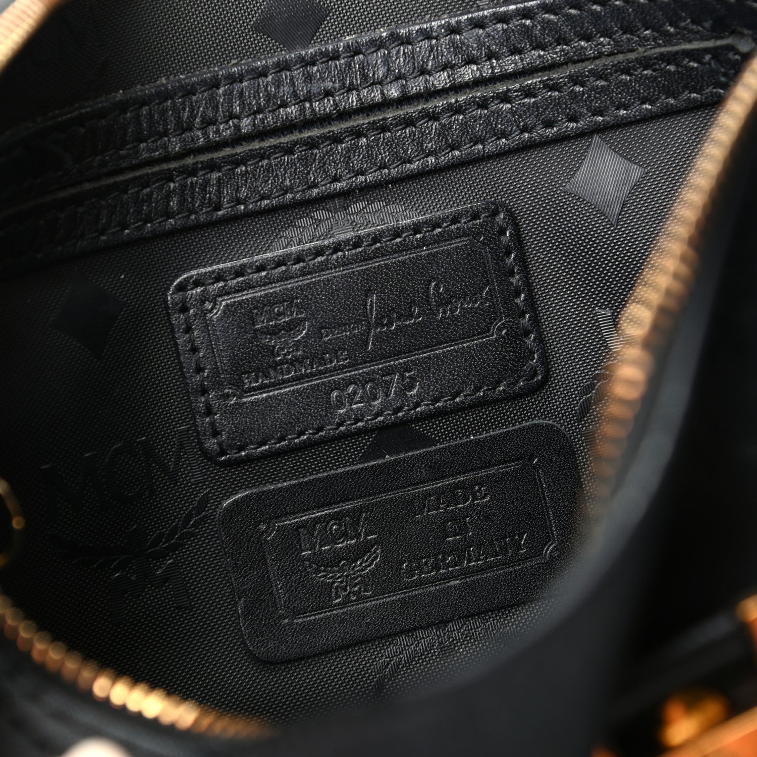 MCM Nylon Monogram Boston Bag Black 9 of 9
