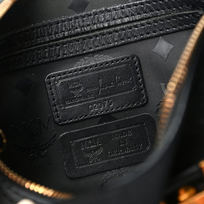 MCM Nylon Monogram Boston Bag Black 9 of 9