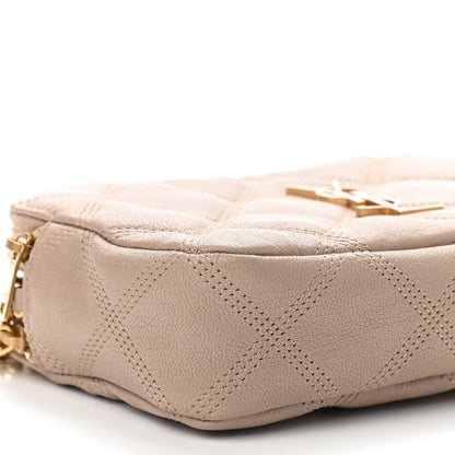 Saint Laurent Grained Lambskin Quilted Mini Becky Double Zip Bag Dark Beige 9 of 10