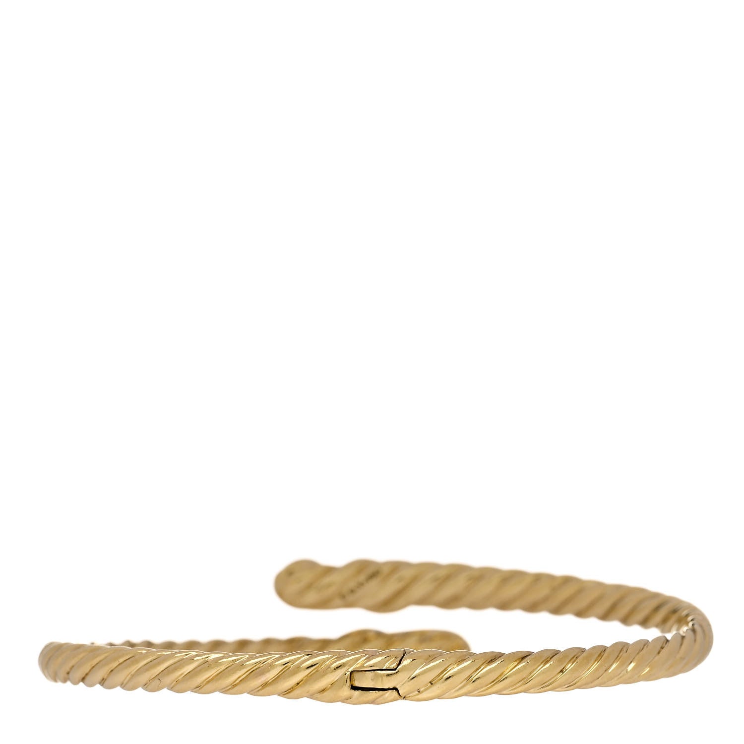 David Yurman 18K Yellow Gold Diamond Willow Bypass Bracelet 2 of 4