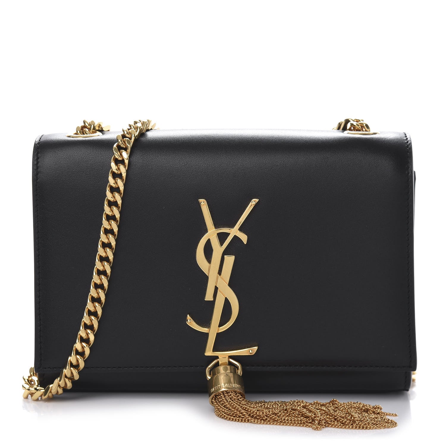 Saint Laurent Smooth Calfskin Small Classic Monogram Kate Tassel Satchel Black 1 of 9