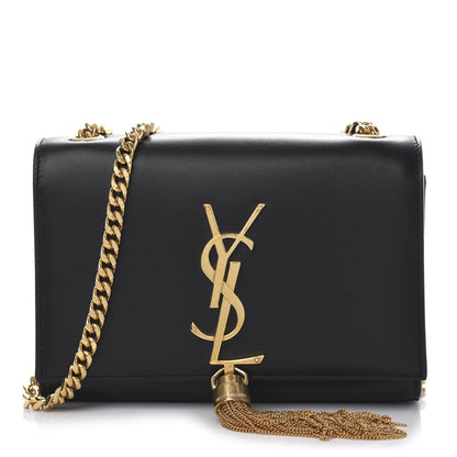 Saint Laurent Smooth Calfskin Small Classic Monogram Kate Tassel Satchel Black 1 of 9