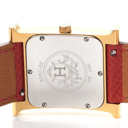 Hermes Stainless Steel Epsom 26mm Heure H Hour Double Tour Quartz Watch Rouge 4 of 5