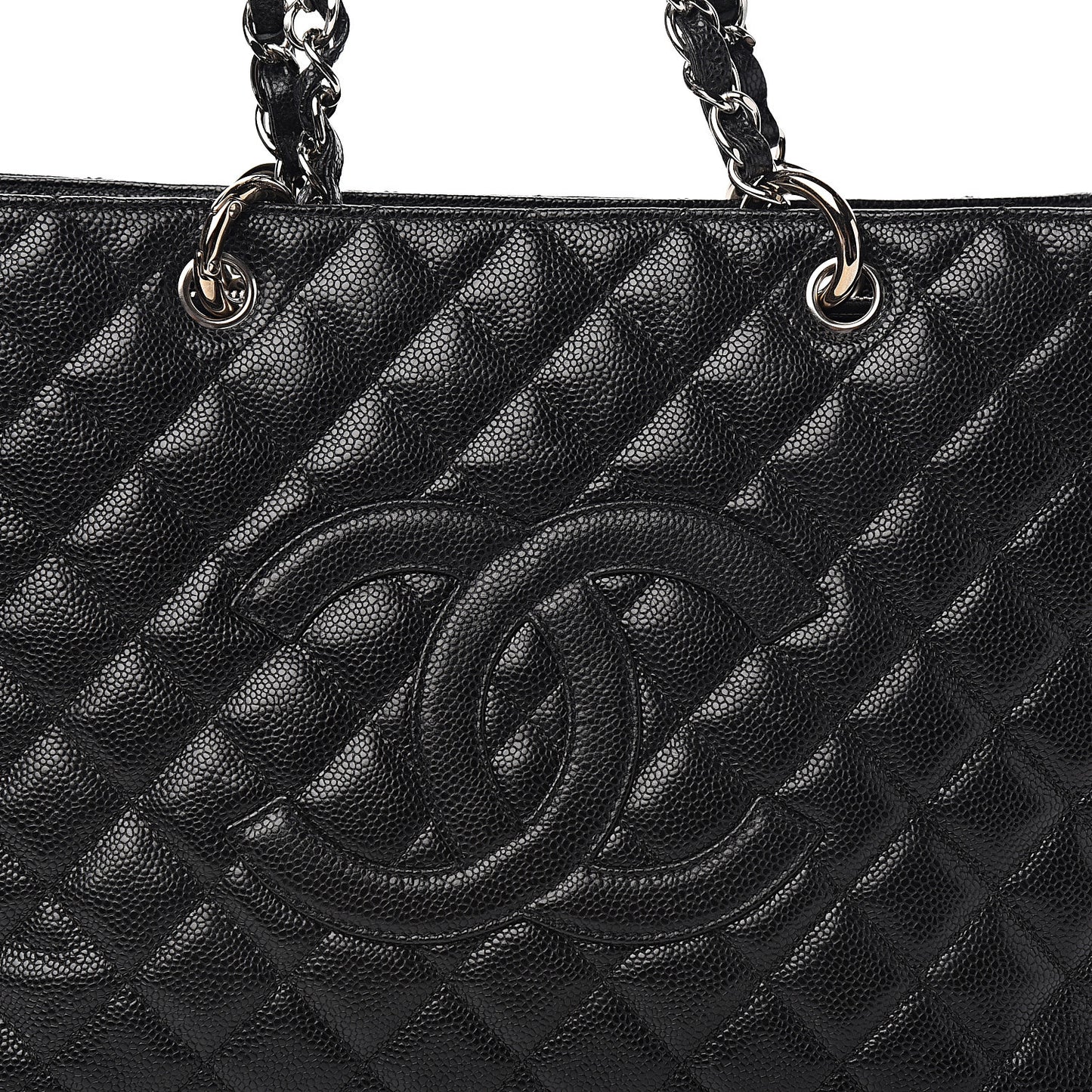 Caviar Quilted Grand Shopping Tote GST Black