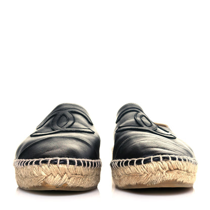 Chanel Lambskin CC Espadrilles 39 Black 2 of 7