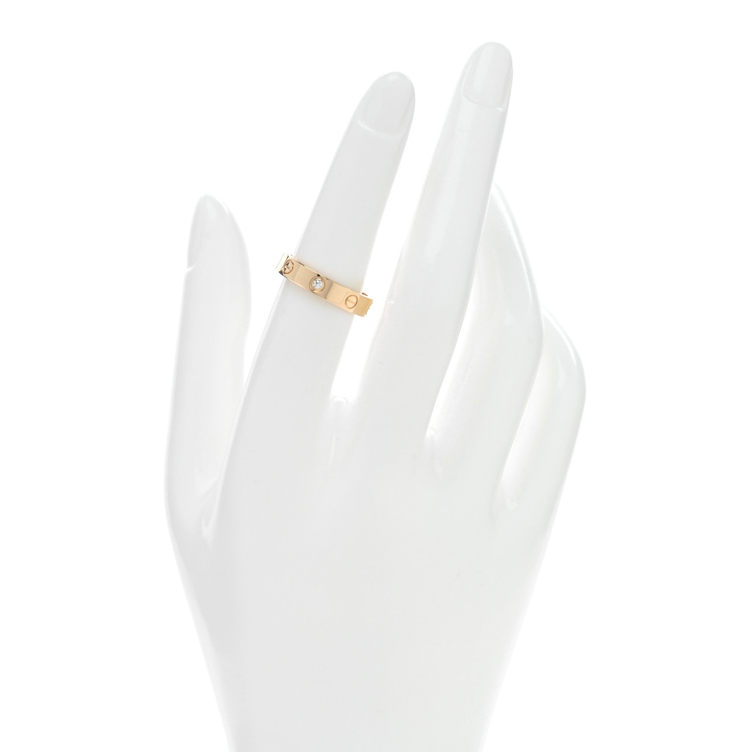 Cartier 18K Yellow Gold Diamond 4mm LOVE Wedding Band Ring 53 6.25 2 of 5