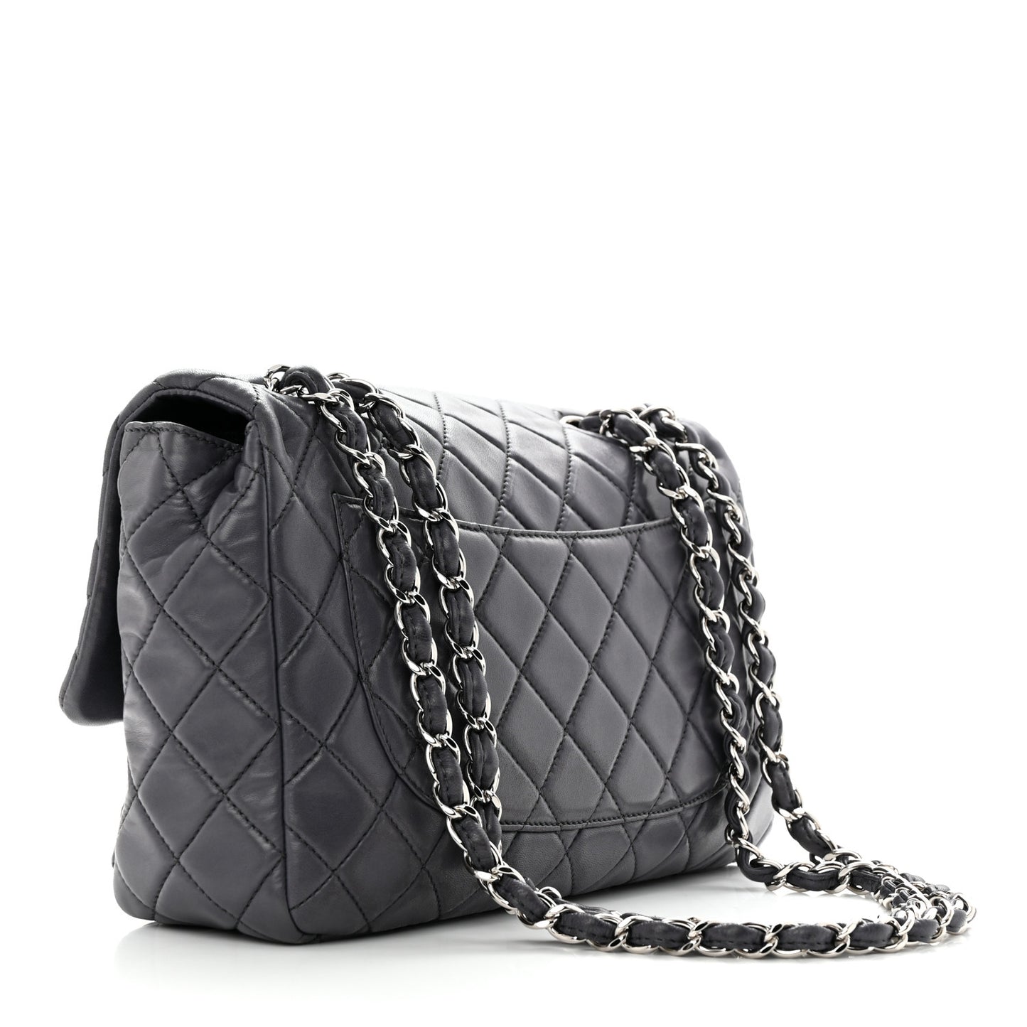 Lambskin Quilted Jumbo Single Flap Anthracite