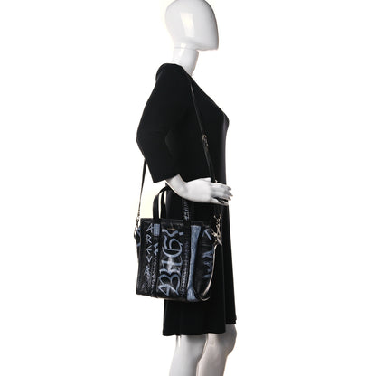 Balenciaga Agneau Arena Graffiti All Over XS Bazar Shopper Tote Black White 2 of 11