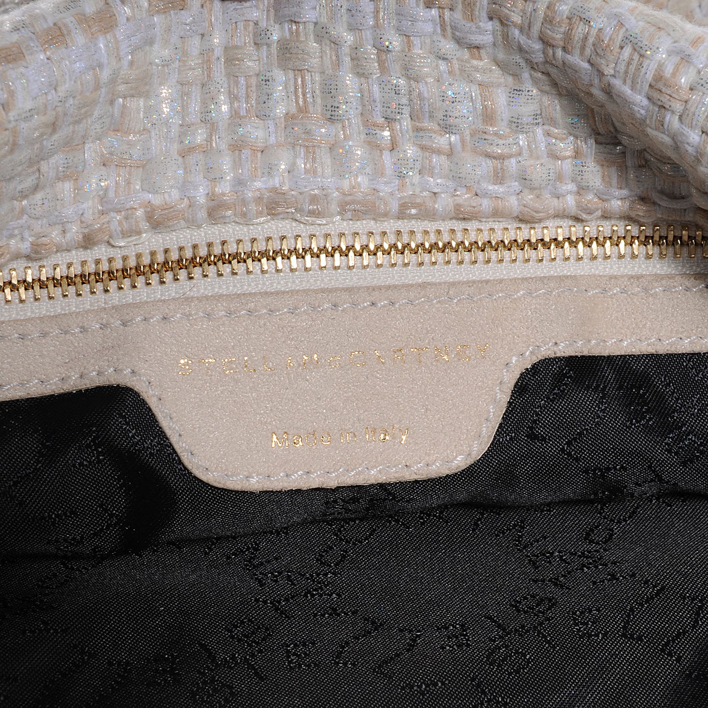 Woven Oleogram Boucle Small Falabella Vanilla