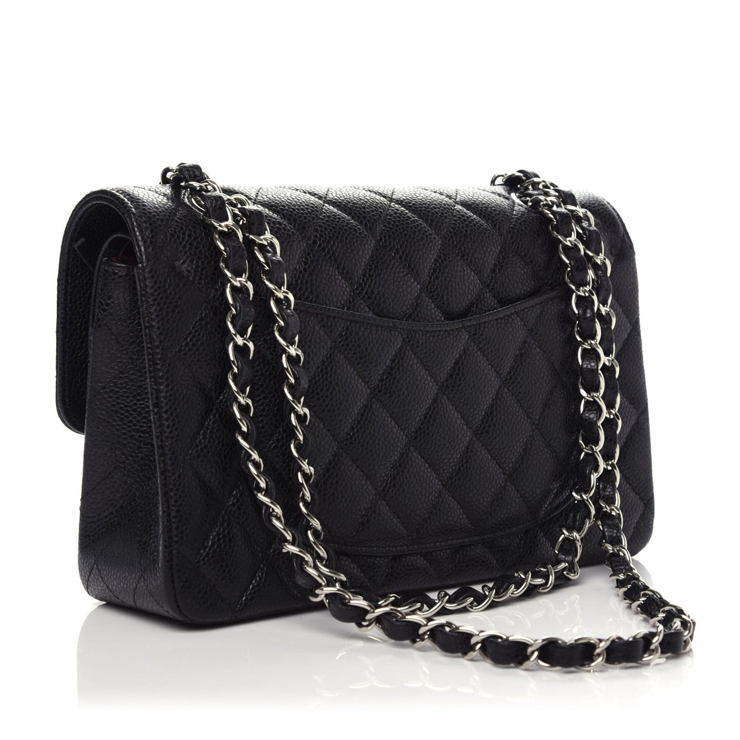 Caviar Quilted Small Double Flap Black