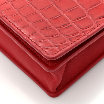 Bottega Veneta Crocodile Chain Wallet Red 13 of 16