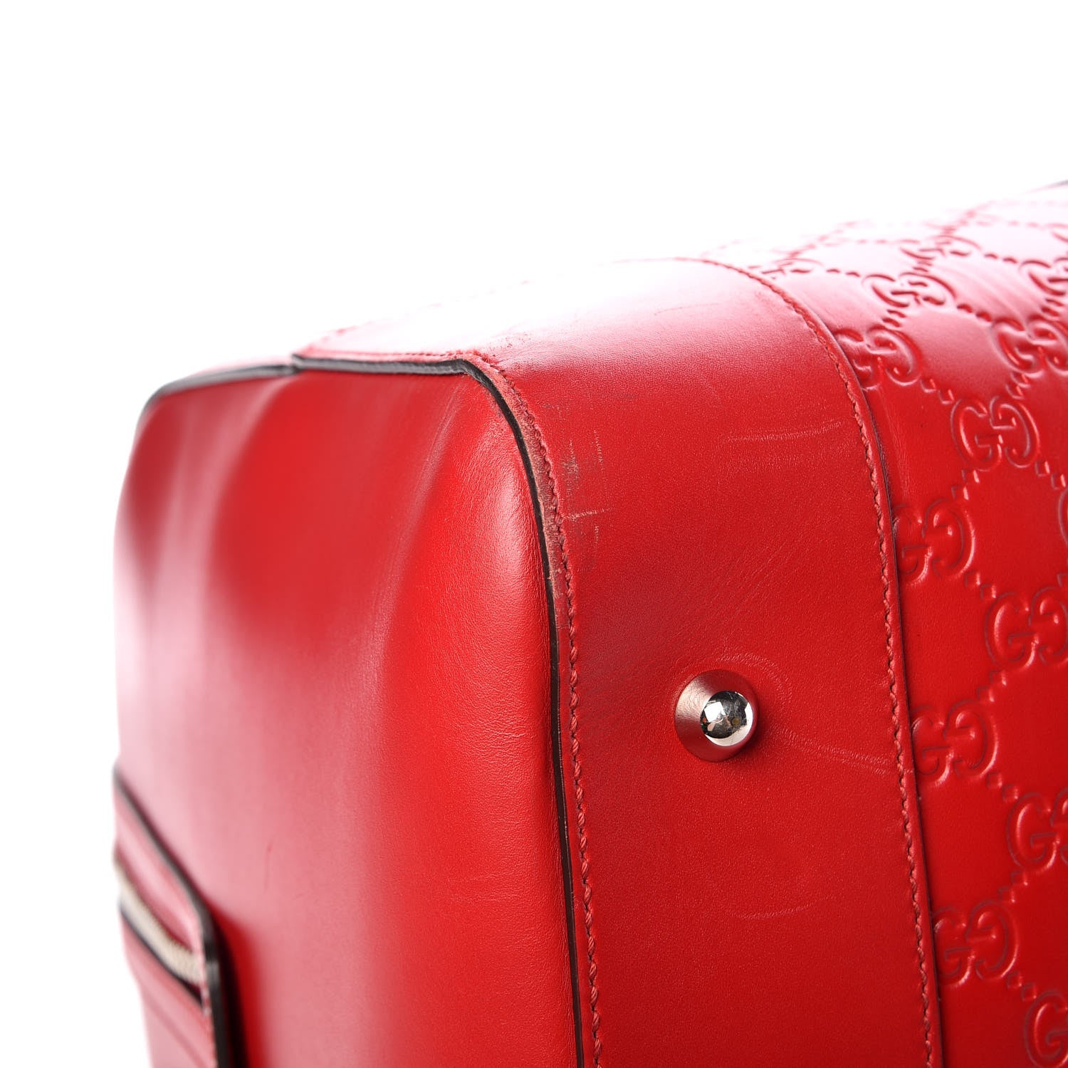 Gucci Guccissima Signature Large Duffle Hibiscus Red 17 of 26