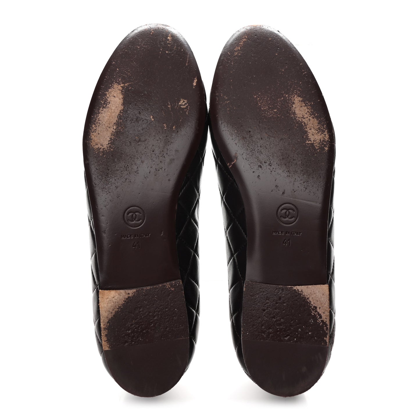 Lambskin Quilted CC Ballerina Flats 41 Dark Purple
