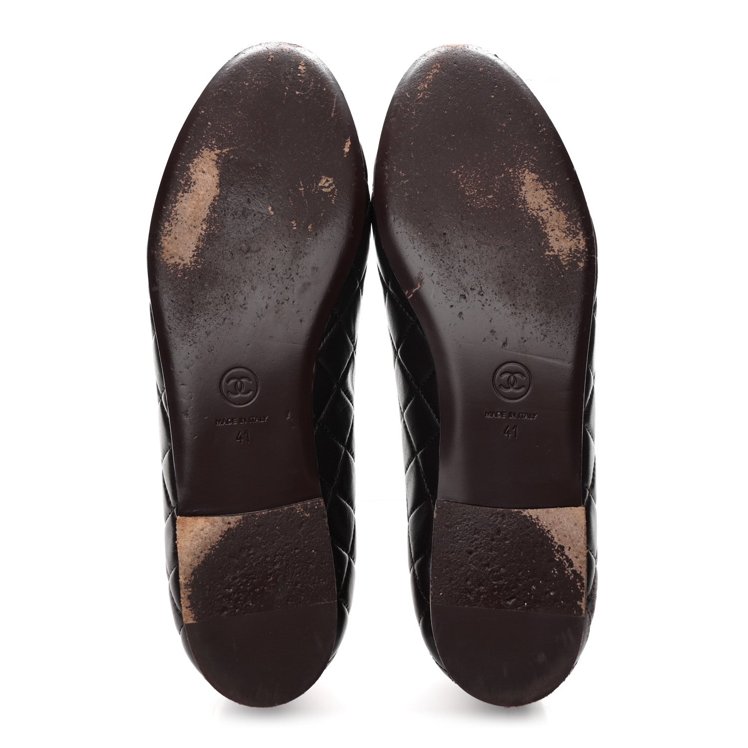 Chanel Lambskin Quilted CC Ballerina Flats 41 Dark Purple 6 of 11