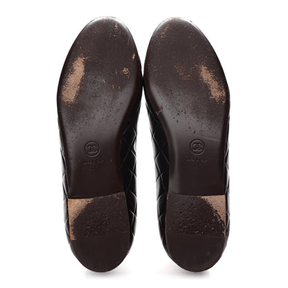 Chanel Lambskin Quilted CC Ballerina Flats 41 Dark Purple 6 of 11