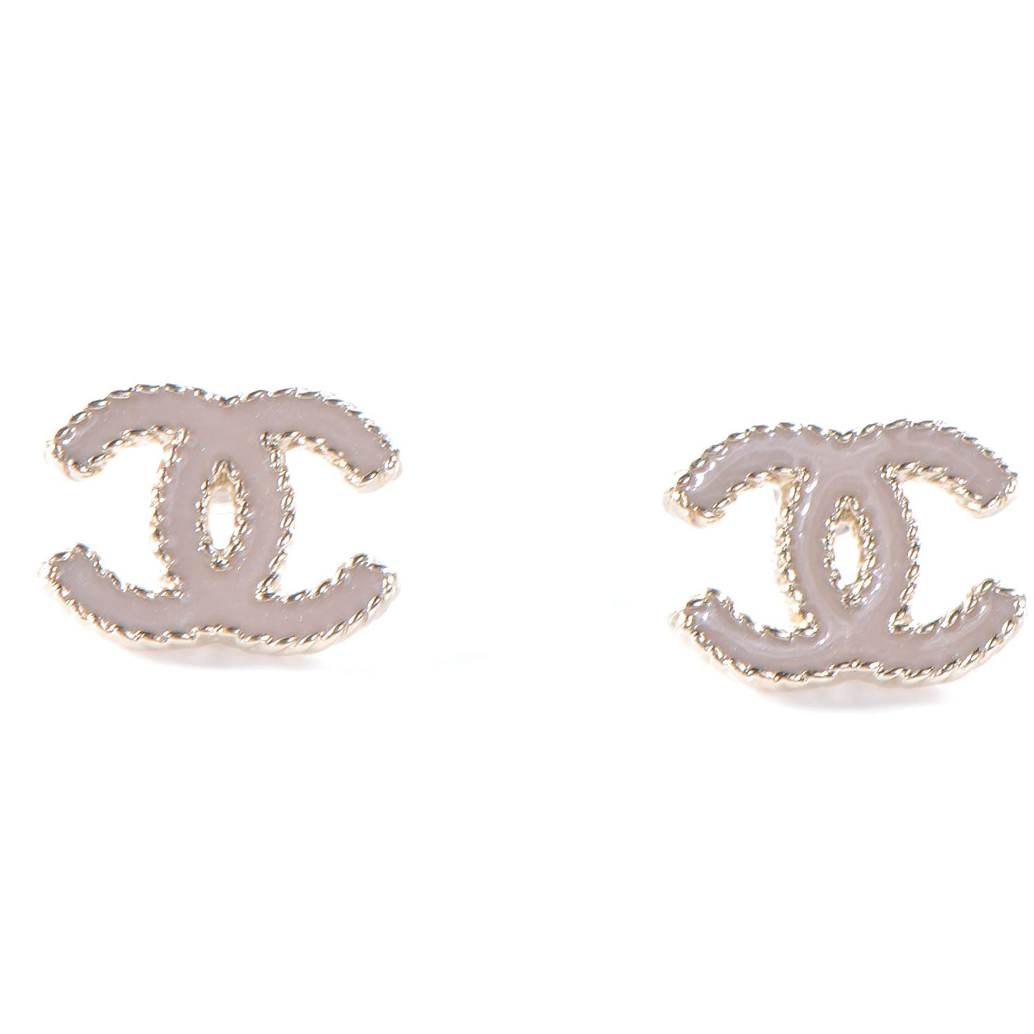Chanel Enamel CC Earrings Light Pink 1 of 5