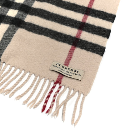Burberry Cashmere House Check Fringe Scarf Ivory 3 of 5
