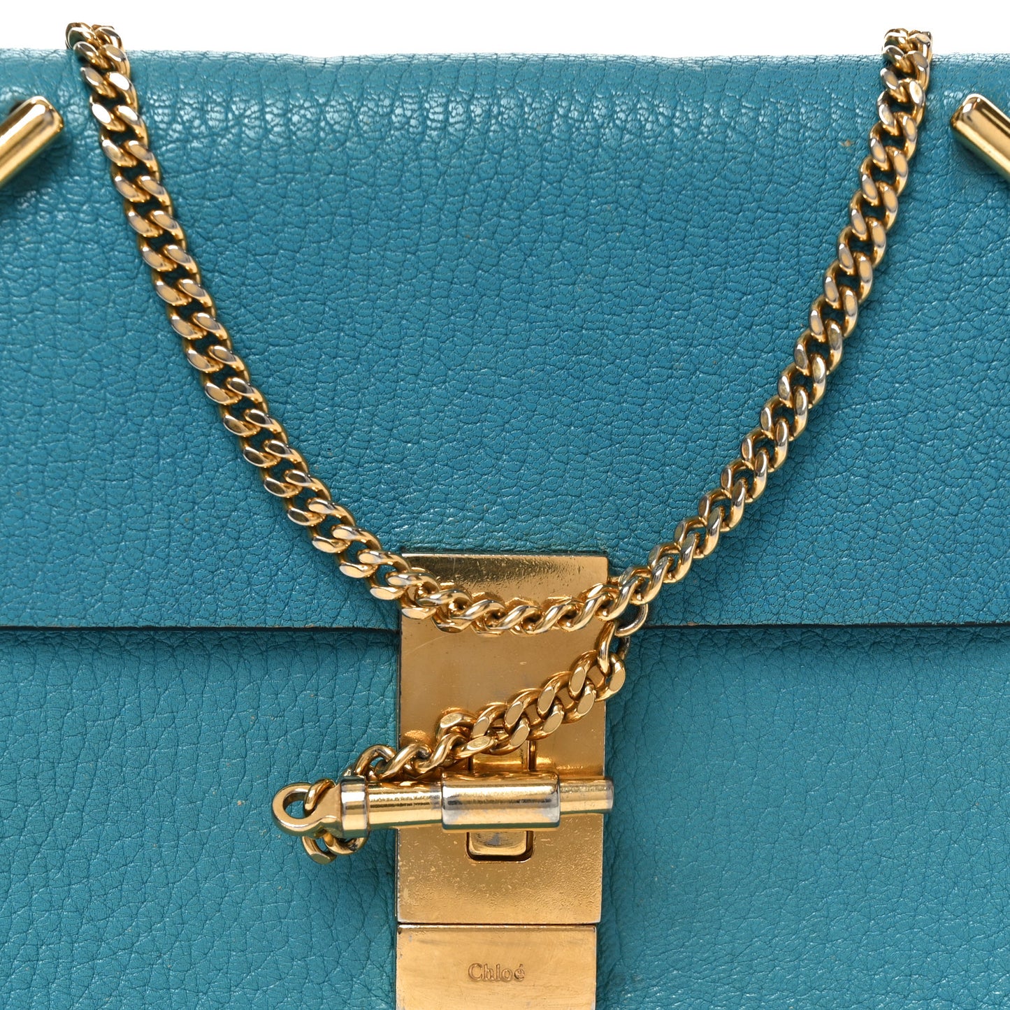 Grained Lambskin Mini Drew Shoulder Bag Sky Blue