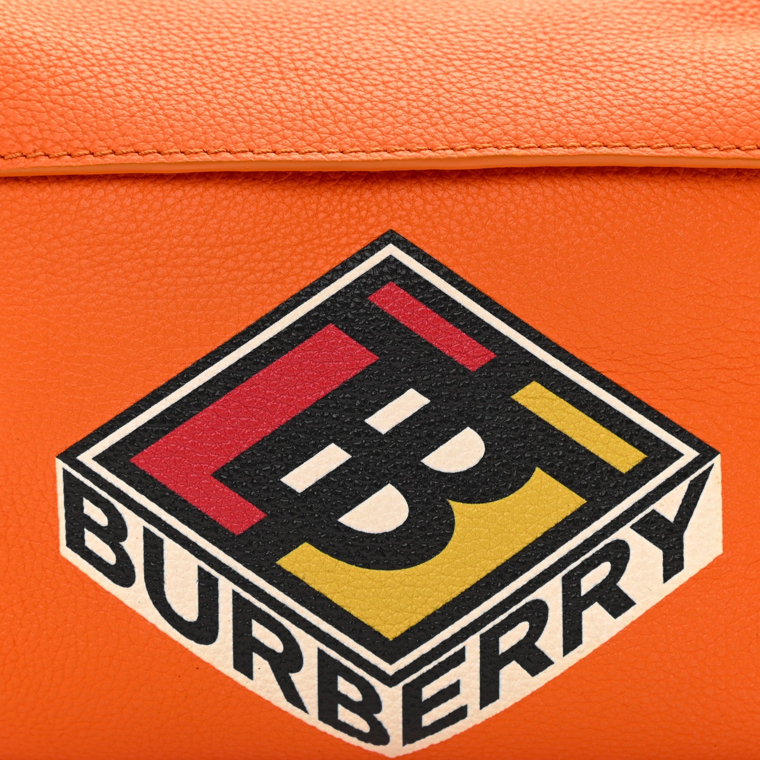 Burberry Grainy Calfskin Logo Graphic Sonny Bum Bag Orange 7 of 10
