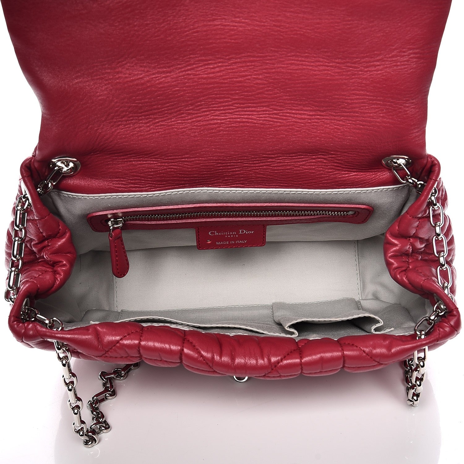 Christian Dior Lambskin Cannage Small Milly La Foret Shoulder Bag Rouge Carmin 5 of 8