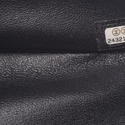 Chanel Lambskin Reverse Chevron Quilted Round Top Handle Flap Black 7 of 10