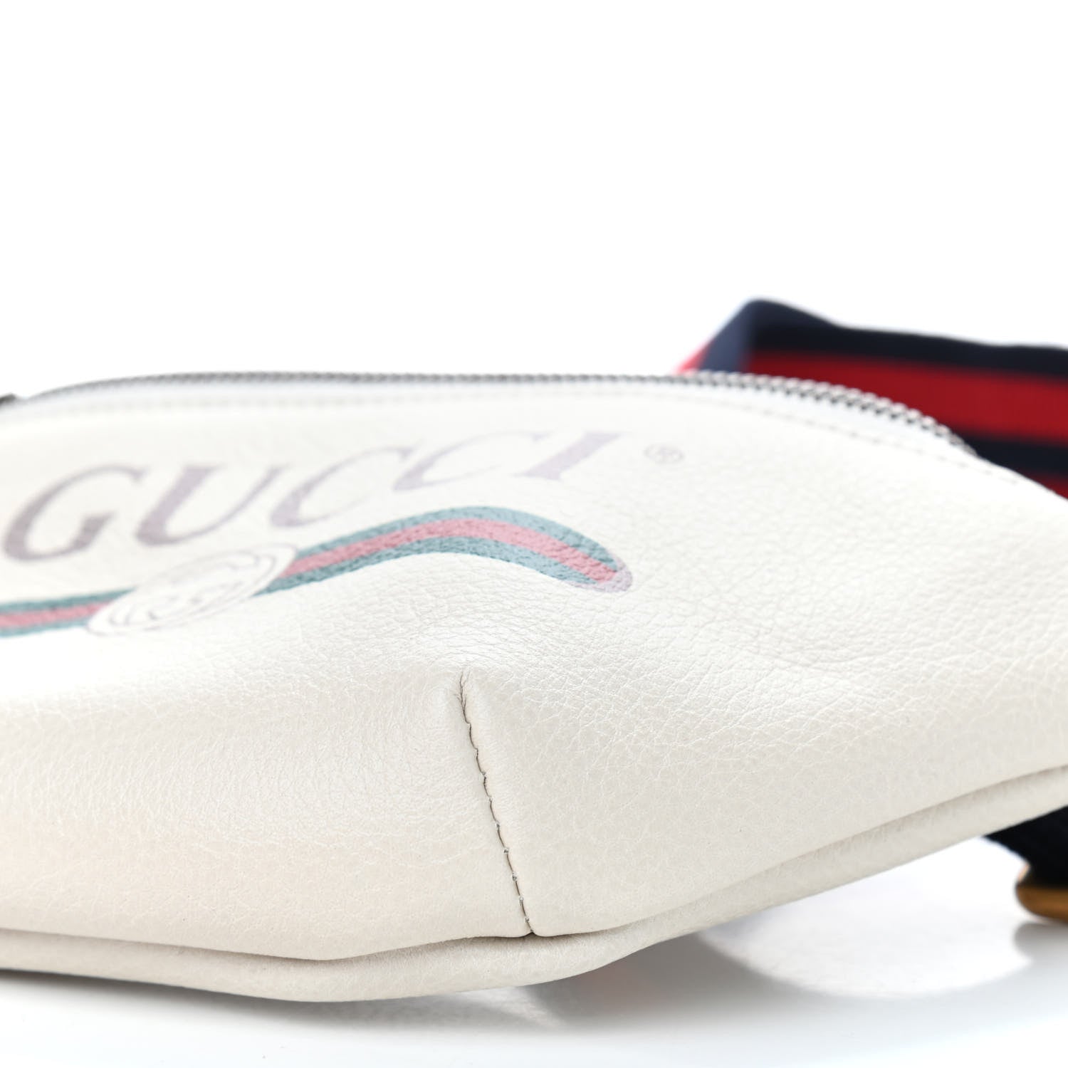 Gucci Grained Calfskin Small Logo Belt Bag White 7 of 9