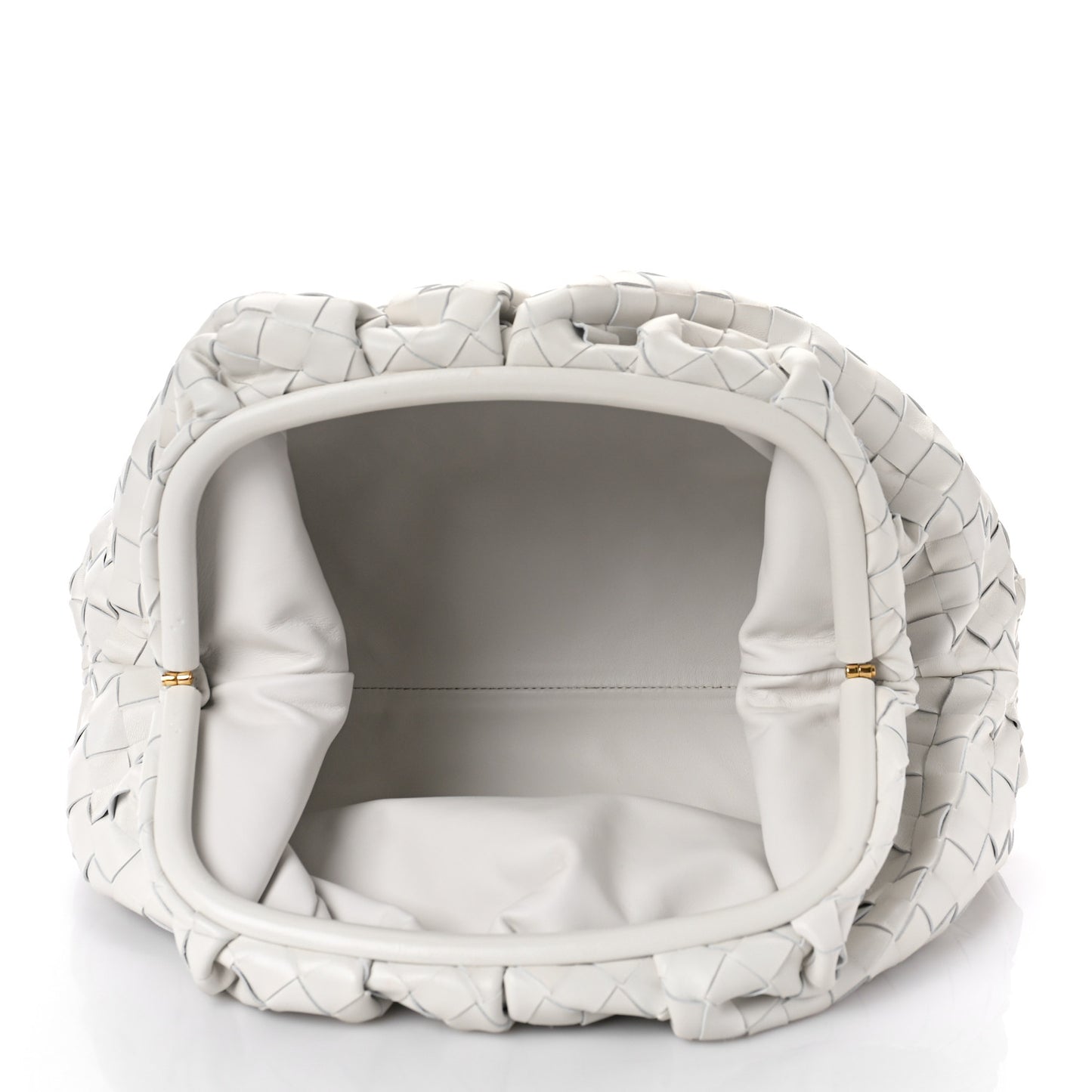 Nappa Maxi Intreccio The Pouch Oversized Clutch Chalk