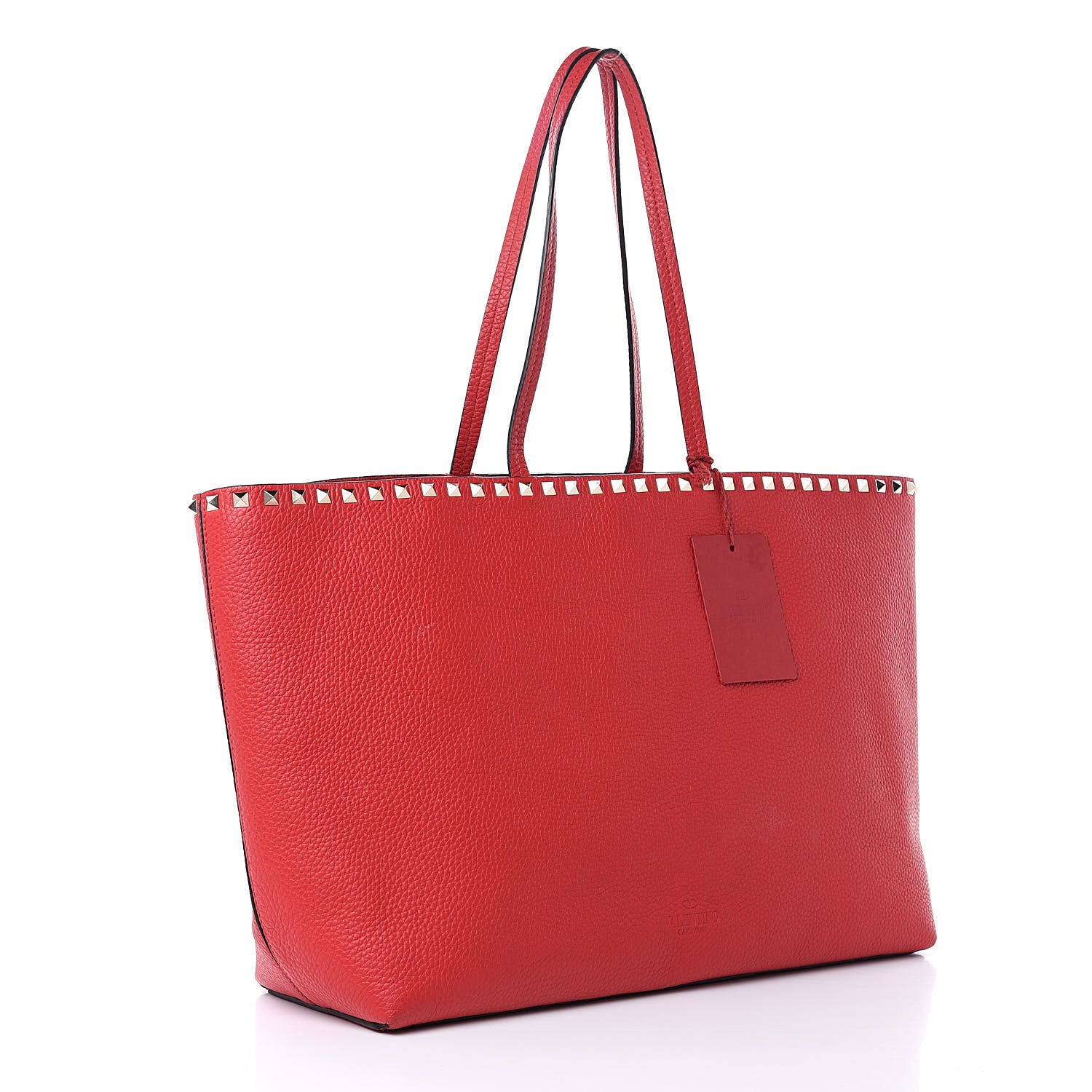 Valentino Garavani Grained Calfskin Rockstud Shoulder Tote Rouge Pur 3 of 11