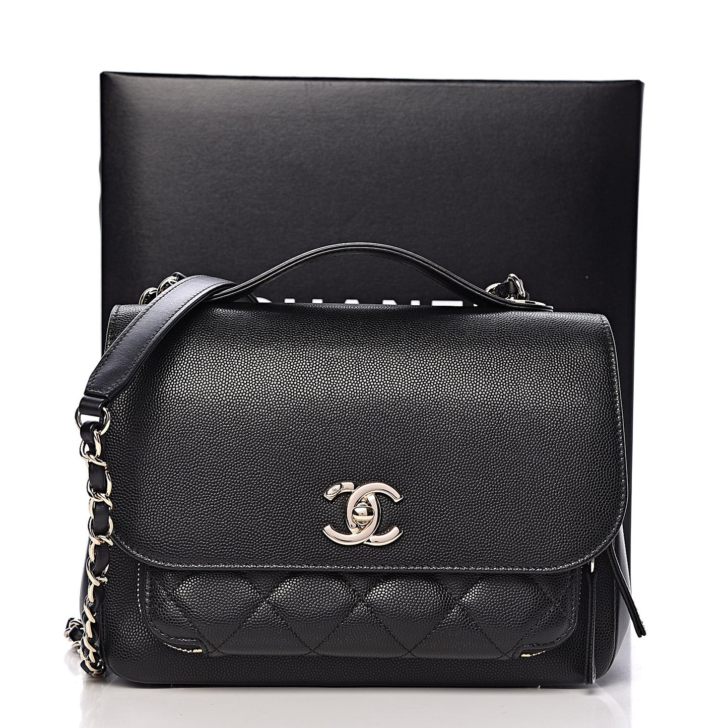 Caviar Quilted Medium Business Affinity Flap Black