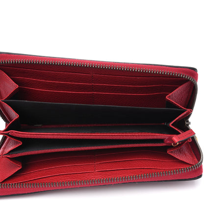Gucci Cripto Calfskin Interlocking G Logo Zip Around Wallet Hibiscus Red Giallo Black Green Red 5 of 15