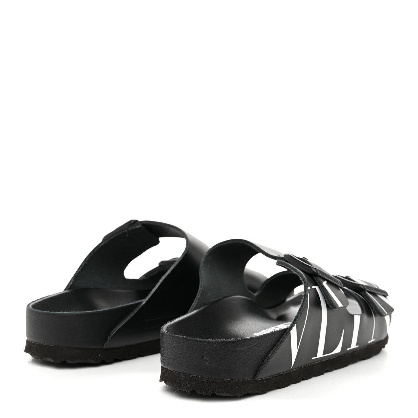 Calfskin VLTN Birkenstock Slide Sandals 37 Black