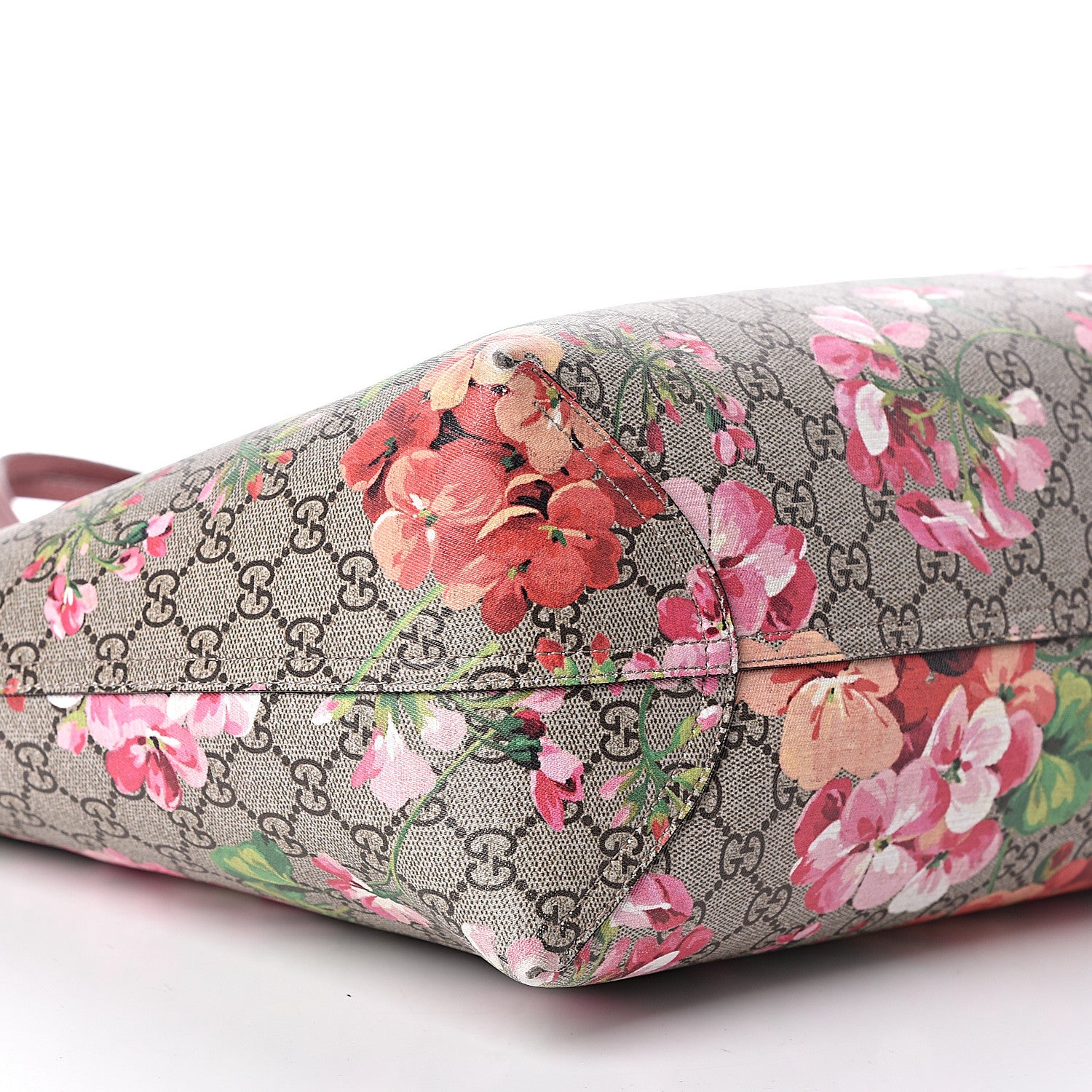 Gucci GG Supreme Monogram Blooms Large Reversible Tote Beige Multicolor Dry Rose 14 of 21