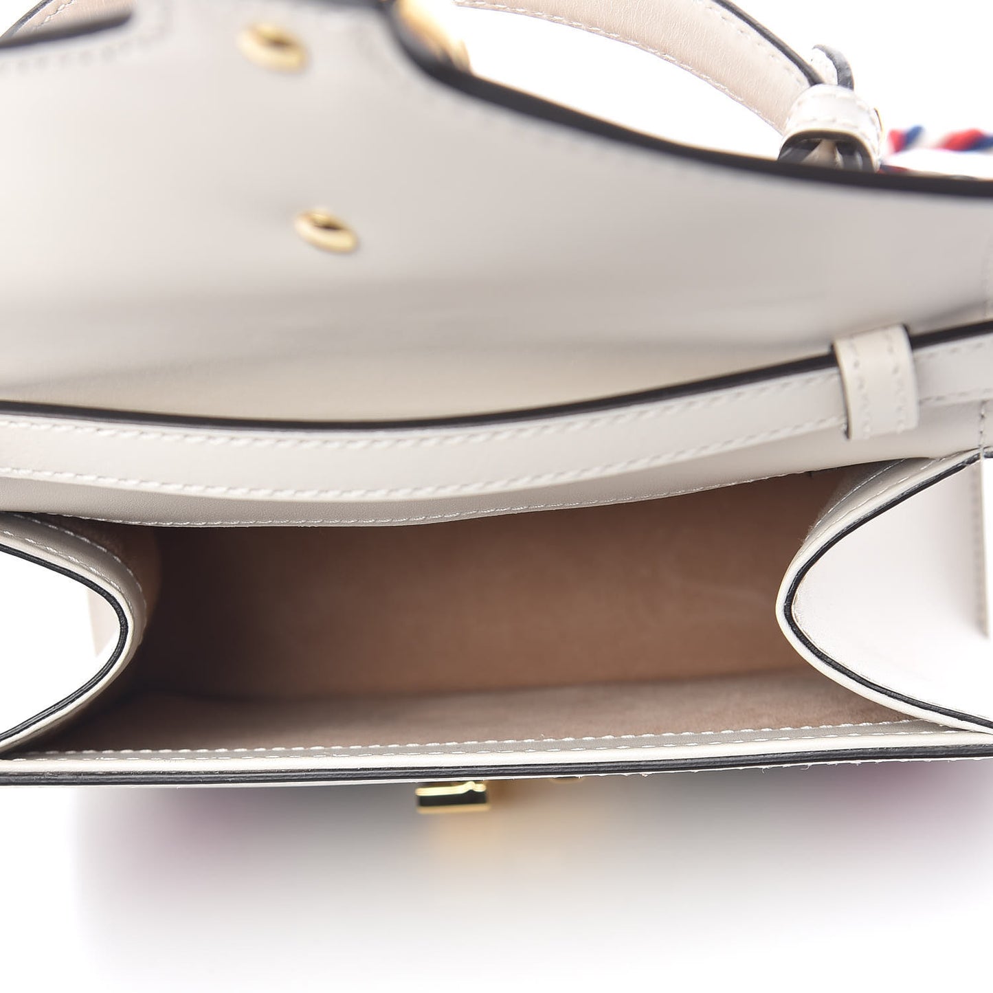 Calfskin Embroidered Mini Sylvie Top Handle Bag White
