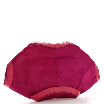 Alexander McQueen Calfskin Pony Hair De Manta Clutch Pink 3 of 11