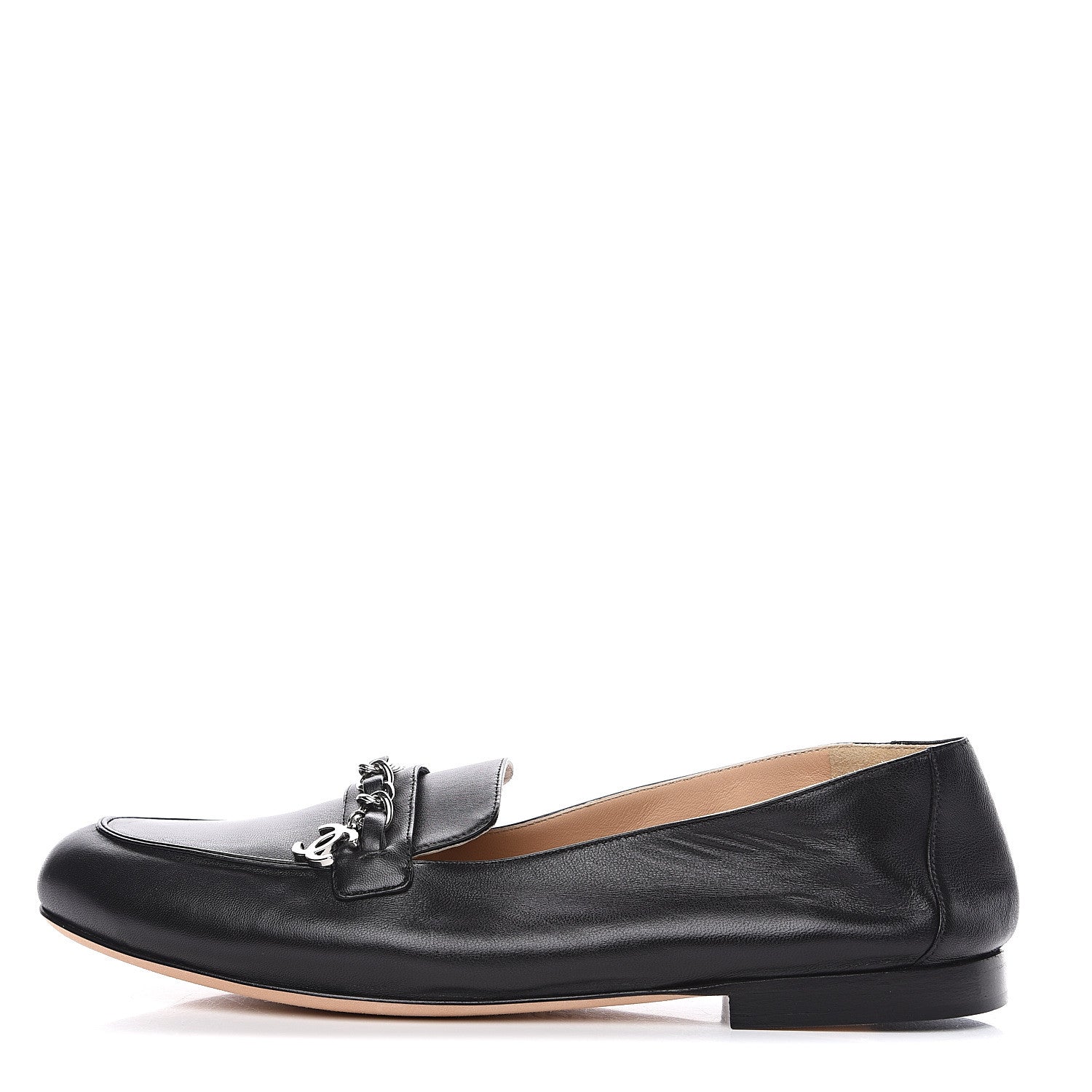 Chanel Calfskin Chain Loafers 40 Black 1 of 8