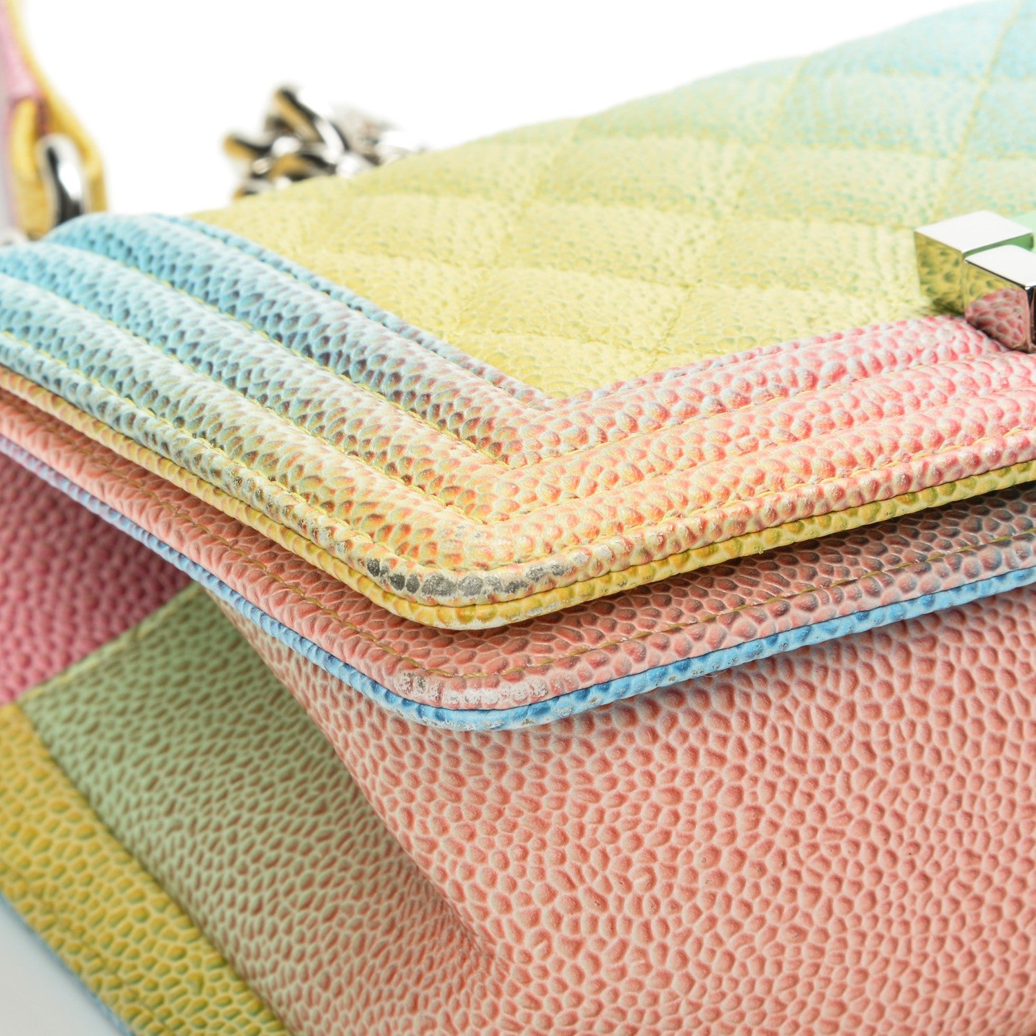 Chanel Caviar Quilted Small Cuba Rainbow Boy Flap Multicolor 10 of 13