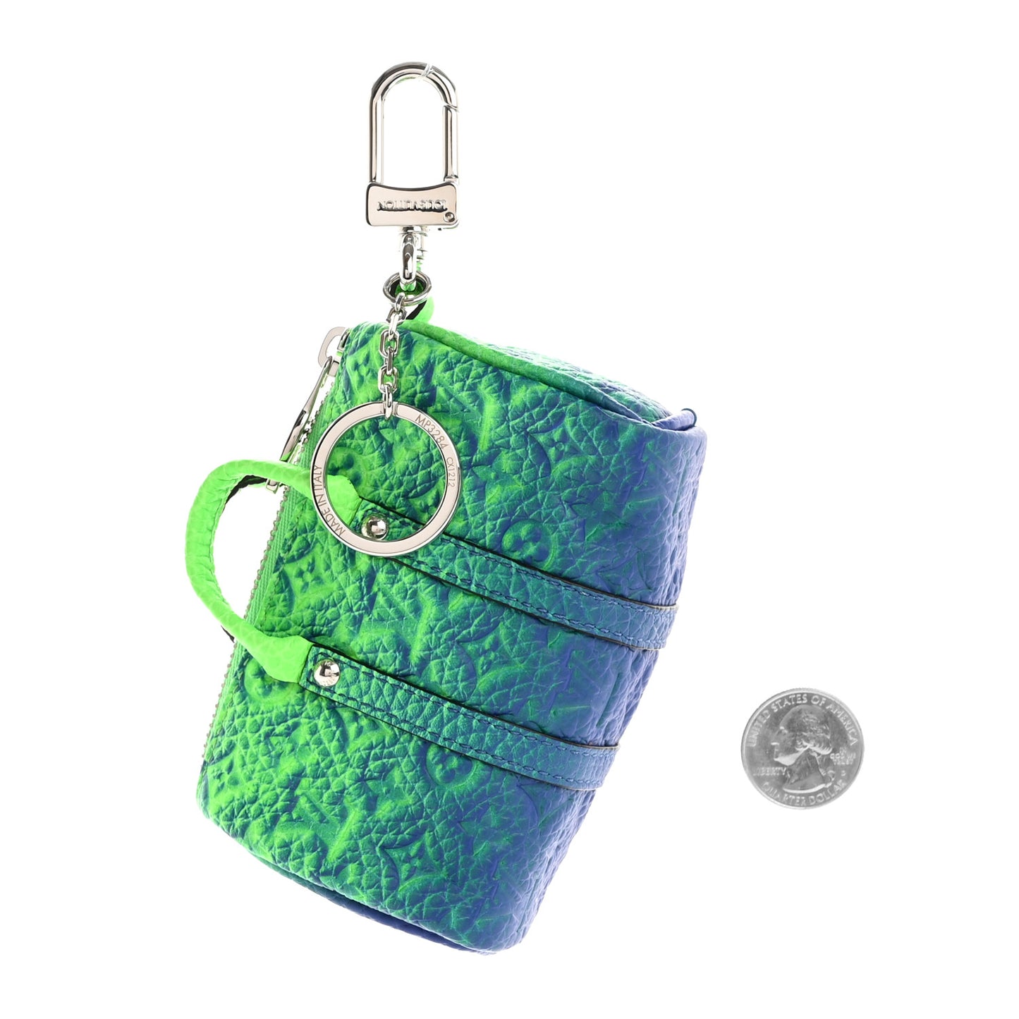 Taurillon Illusion Mini Keepall Earphones Pouch Bleu Vert
