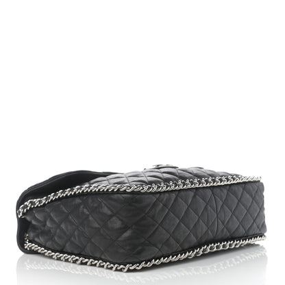 Chanel Washed Lambskin Quilted Maxi Chain Around Flap Black 4 of 13