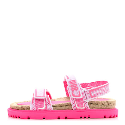 Christian Dior Technical Knit Jute Dioract 10mm Sandals 40 White Fuchsia 1 of 8