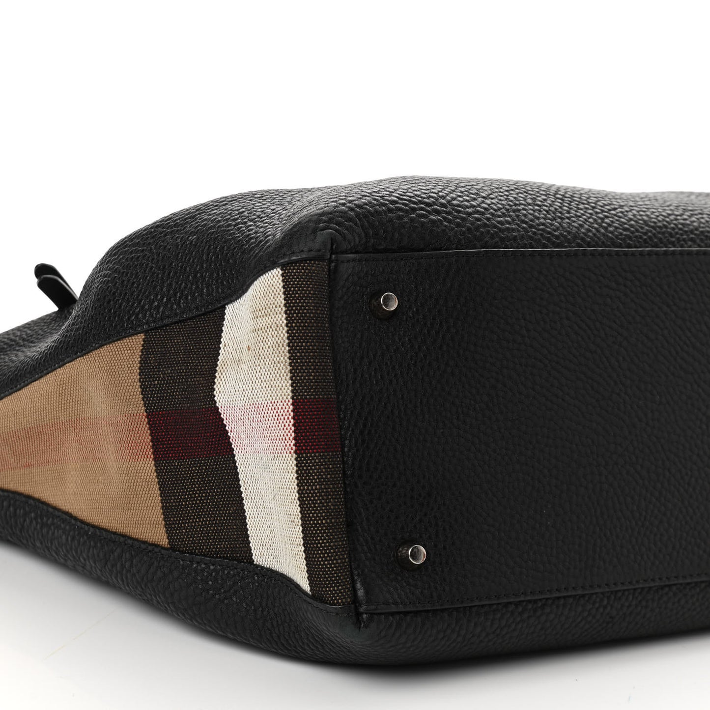 Grainy Calfskin House Check Medium Maidstone Black