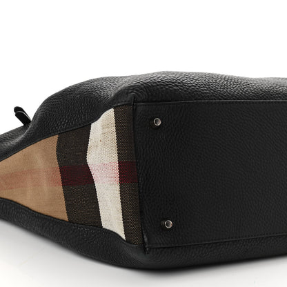 Burberry Grainy Calfskin House Check Medium Maidstone Black 9 of 12