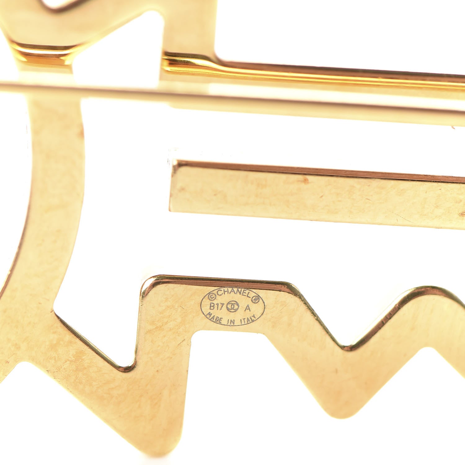 Chanel Crystal CC Key Brooch Black Gold 4 of 4