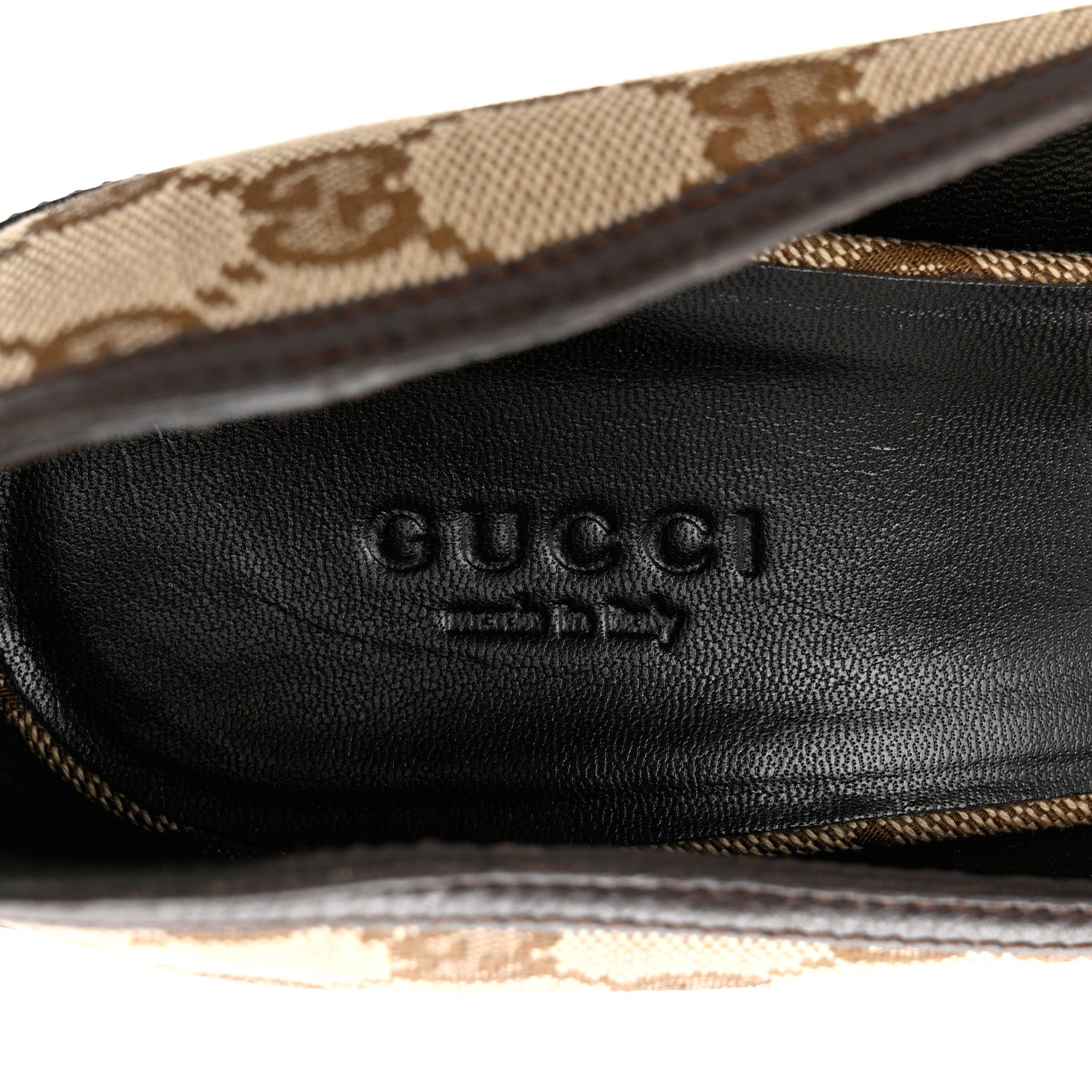 Gucci Monogram Horsebit Horsebit Open Toe Pumps 39 Brown 8 of 10