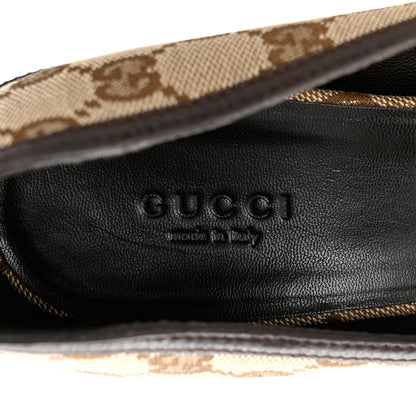 Gucci Monogram Horsebit Horsebit Open Toe Pumps 39 Brown 8 of 10