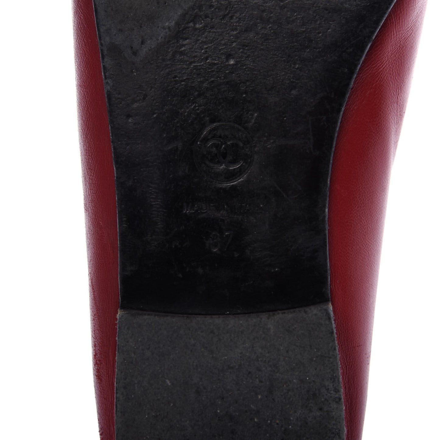 Lambskin Cap Toe Ballerina Flats 37 Red