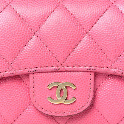 Chanel Caviar Quilted Flap Card Holder Wallet Pink 9 of 15