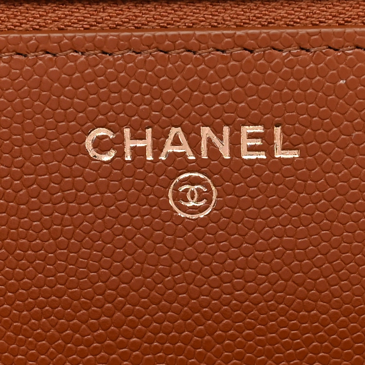 Chanel Shiny Caviar Quilted Strass Wallet On Chain WOC Light Brown 6 of 11